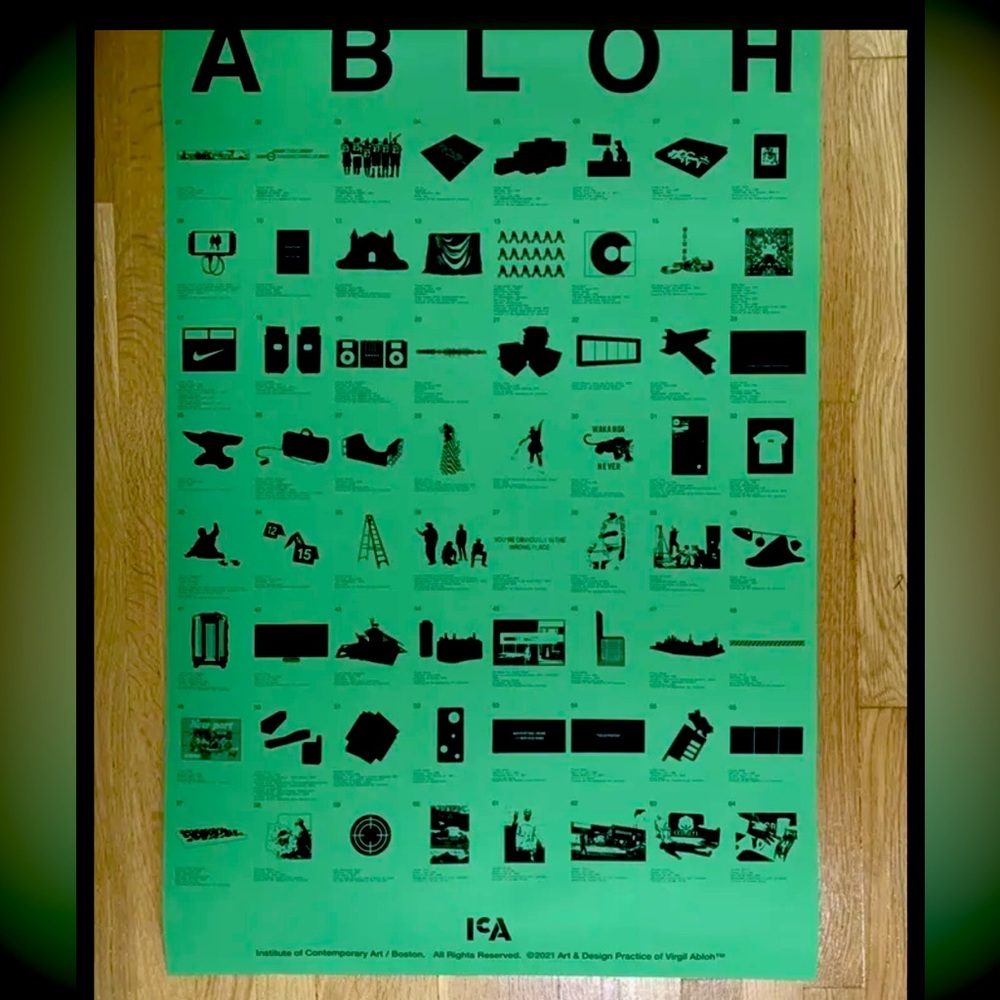 Virgil Abloh Limited Edition 2021 Poster 24»36" ICA Rare Authentic Off-White